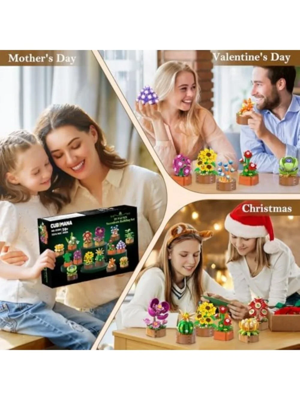 15 Pack Botanical Flower Building Set for Adults & Kids 6-12 | Creative Fun